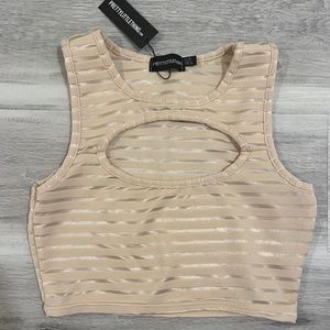 Pretty Little Thing - Size 6 - Stone Crop Top